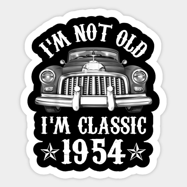 68 Year Old Vintage 1954 Classic Car 68th Birthday Gifts Sticker by Rinte